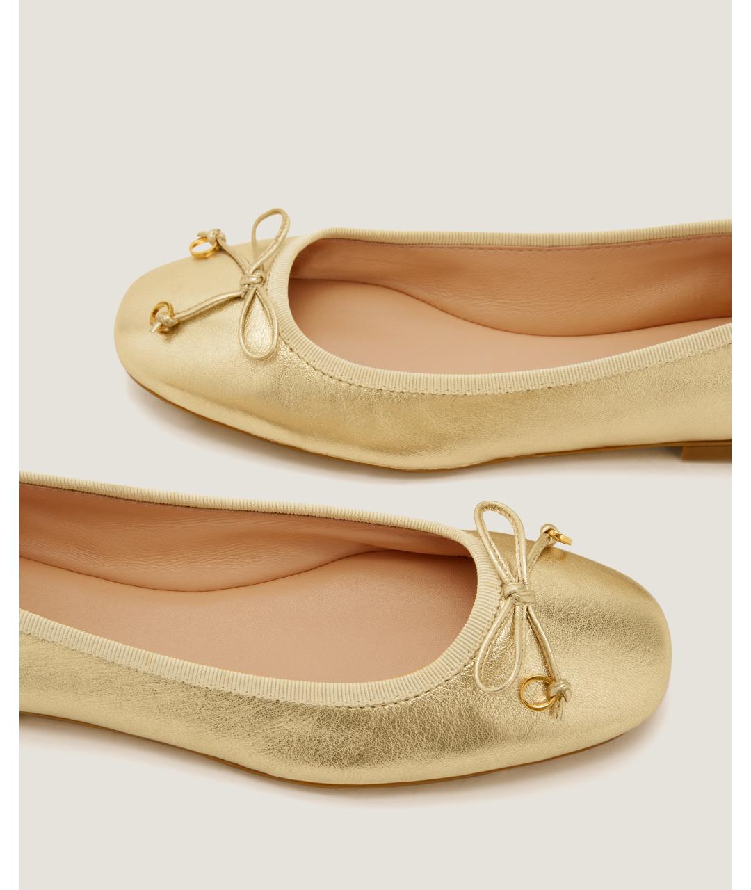 Odissì Золотые кожаные балетки, фото 3