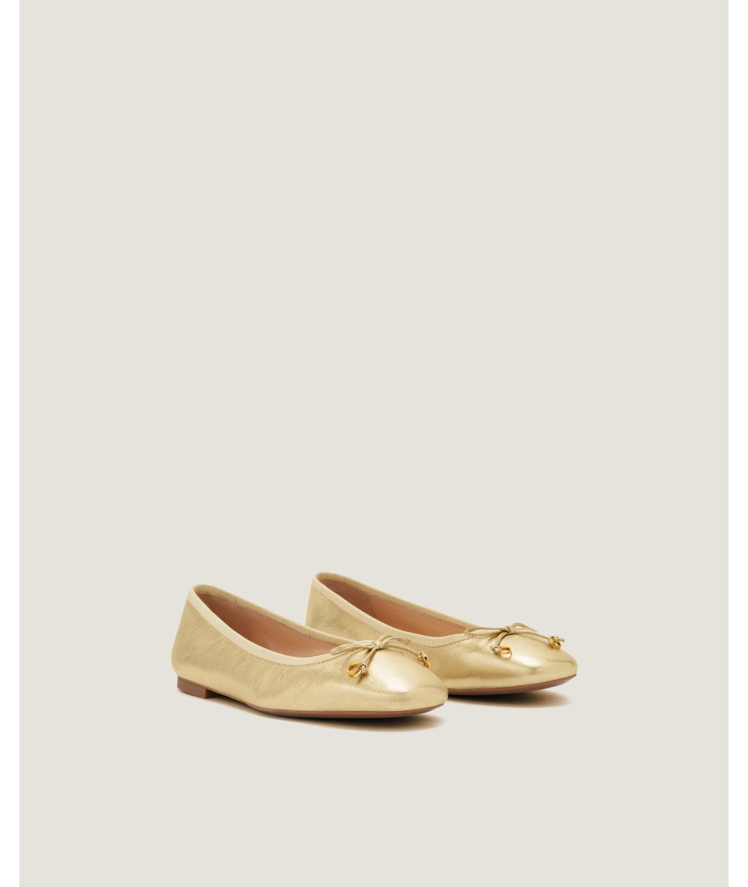 Odissì Золотые кожаные балетки, фото 2