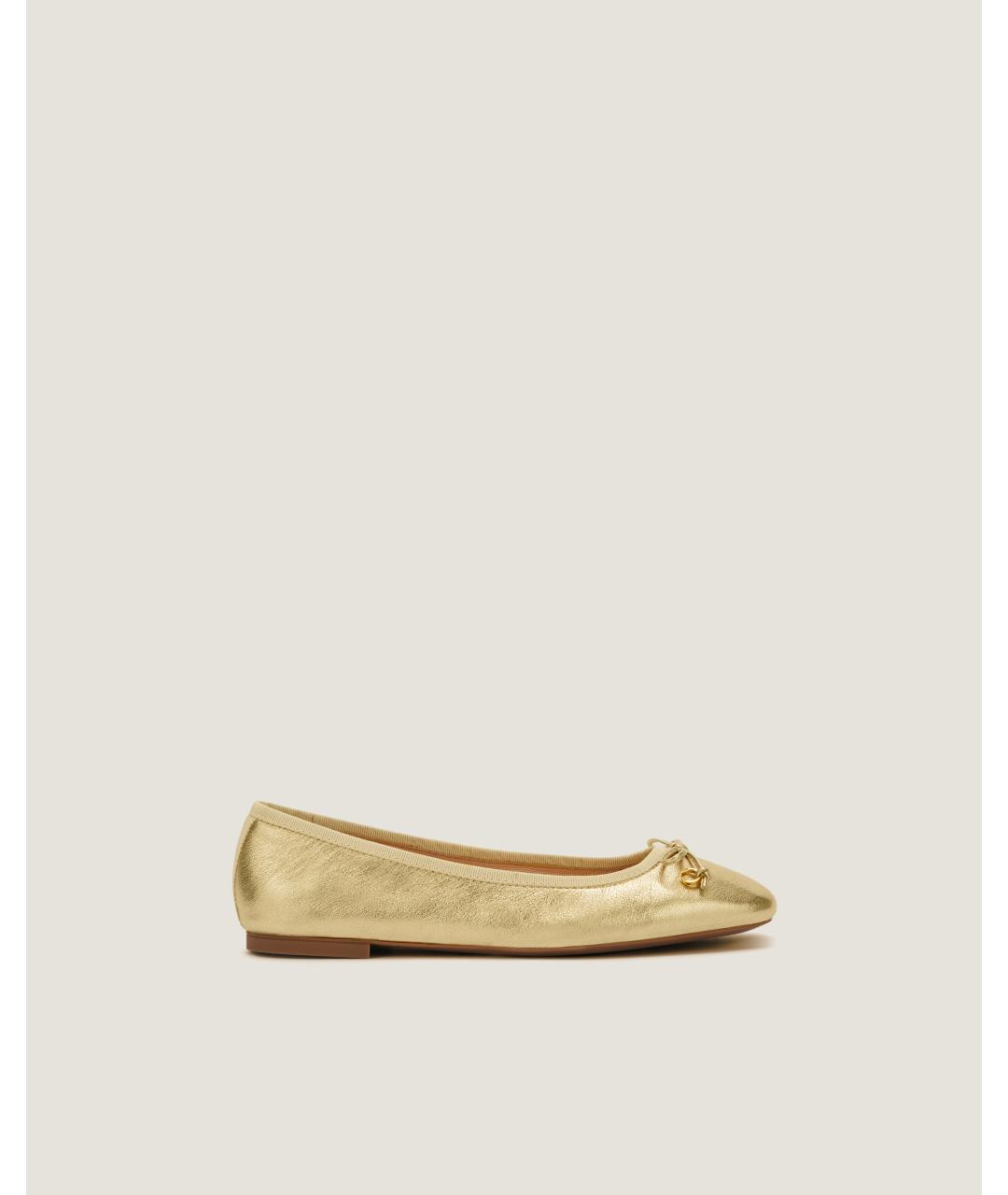 Odissì Золотые кожаные балетки, фото 6