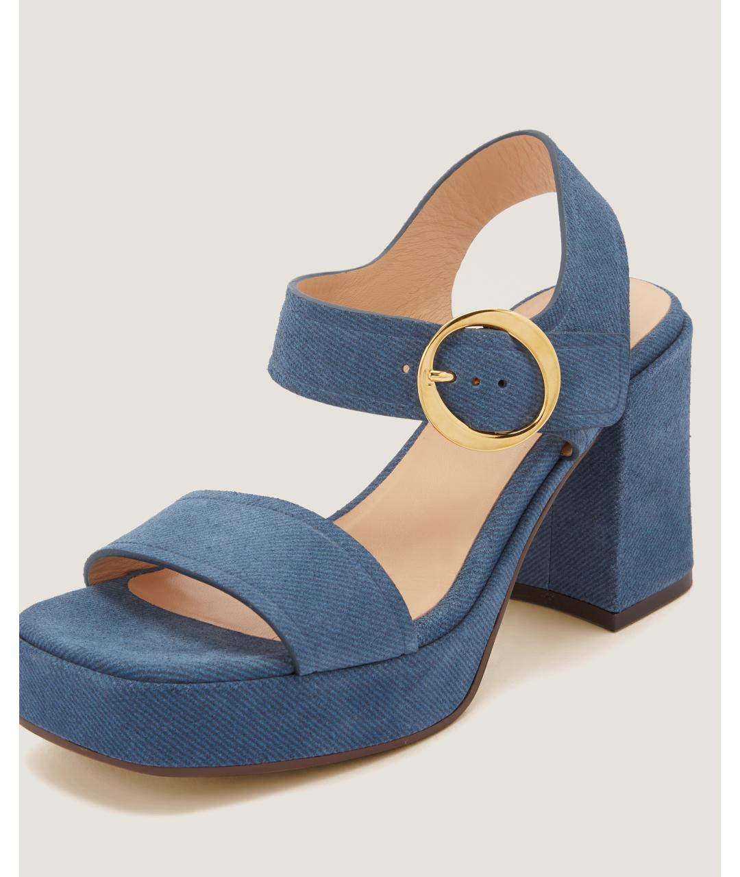 Odissì Синие кожаные босоножки, фото 3