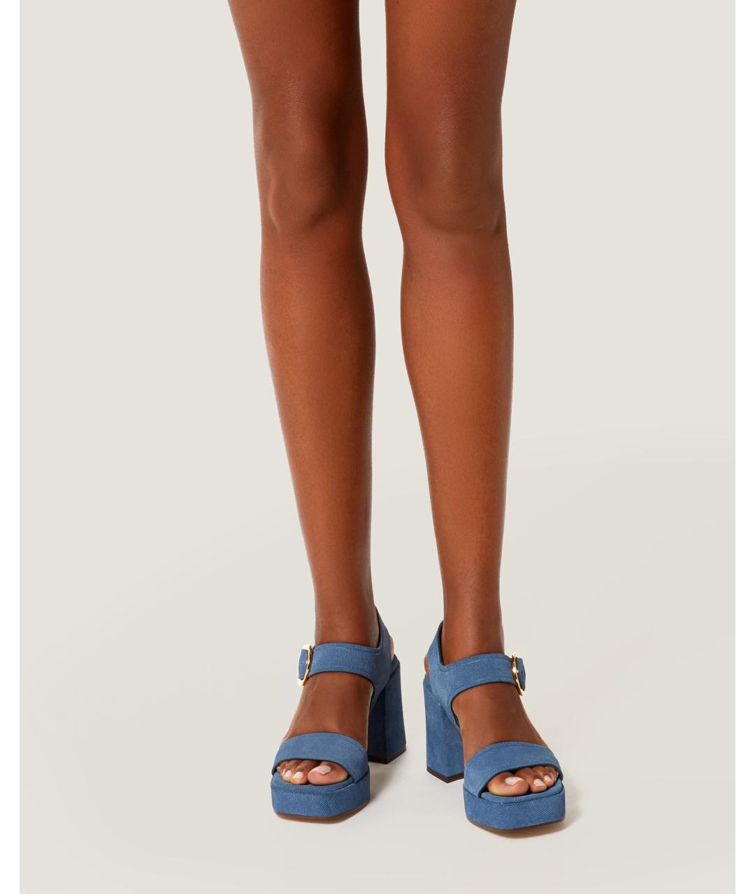 Odissì Синие кожаные босоножки, фото 5