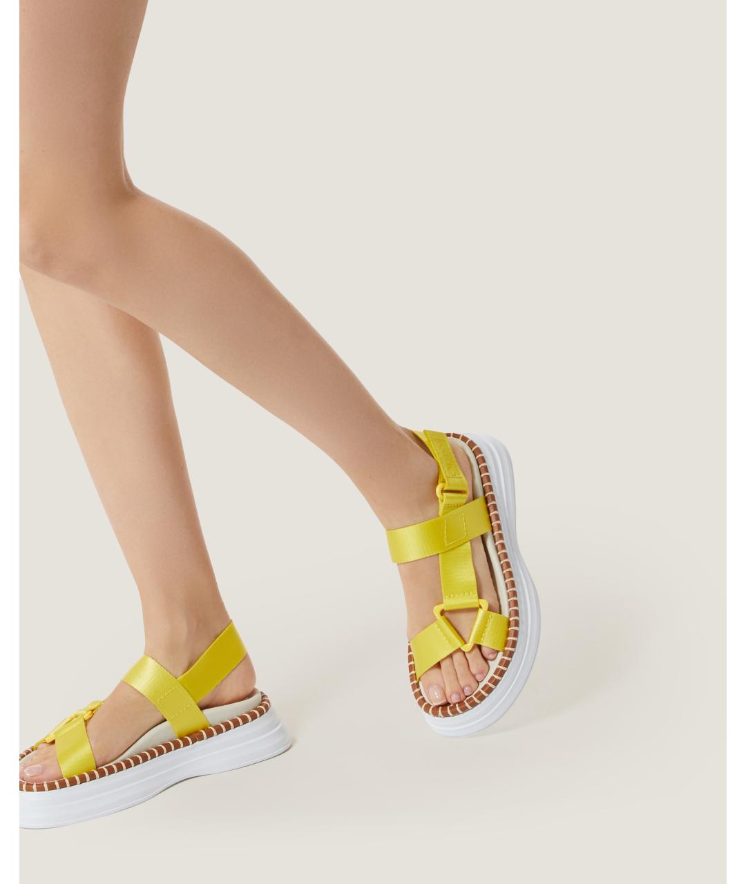 Odissì Желтые текстильные сандалии, фото 5