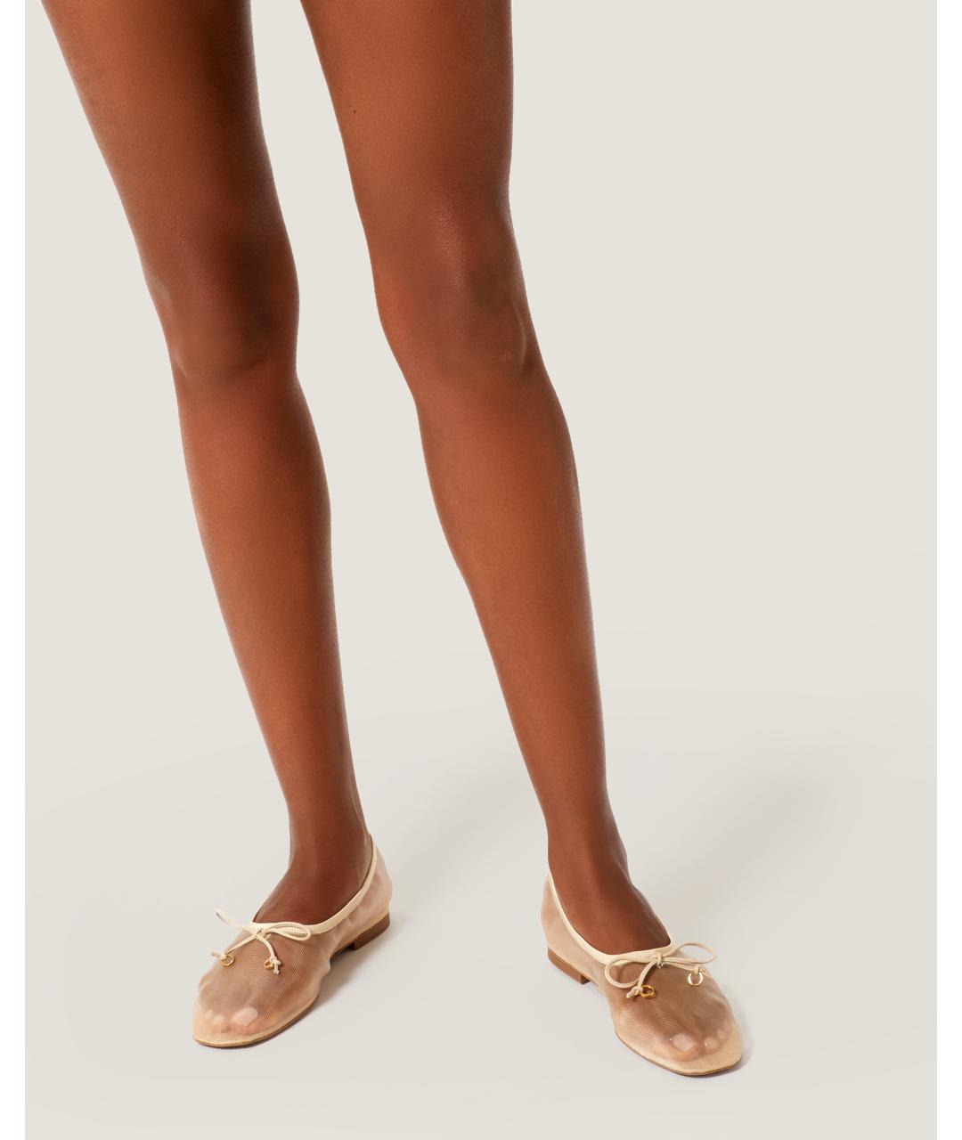 Odissì Бежевые текстильные балетки, фото 5