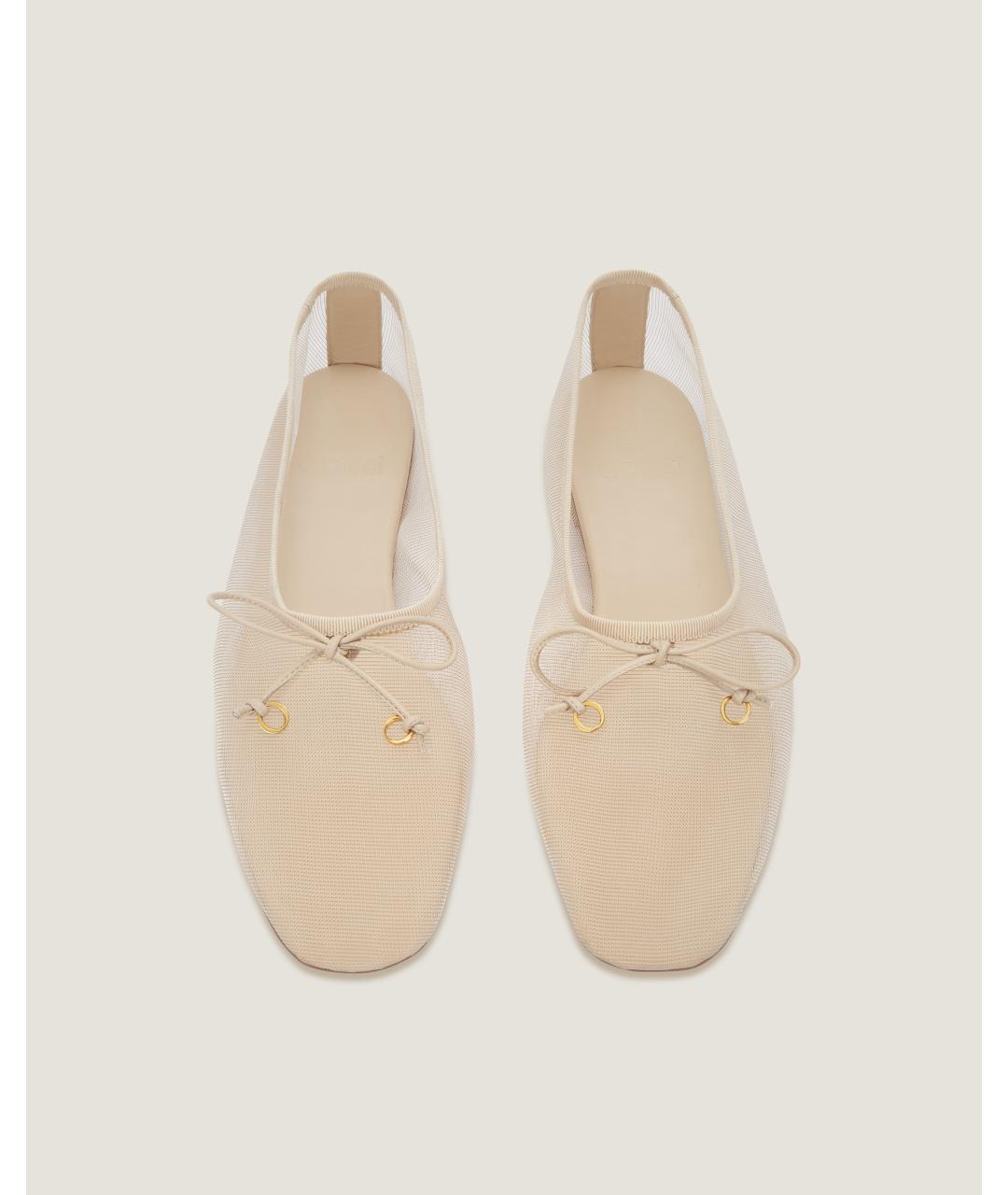 Odissì Бежевые текстильные балетки, фото 4