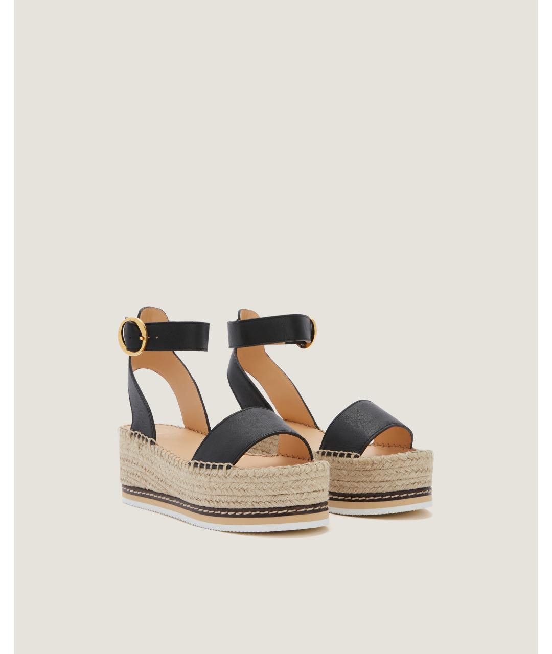 Odissì Черные кожаные босоножки, фото 2