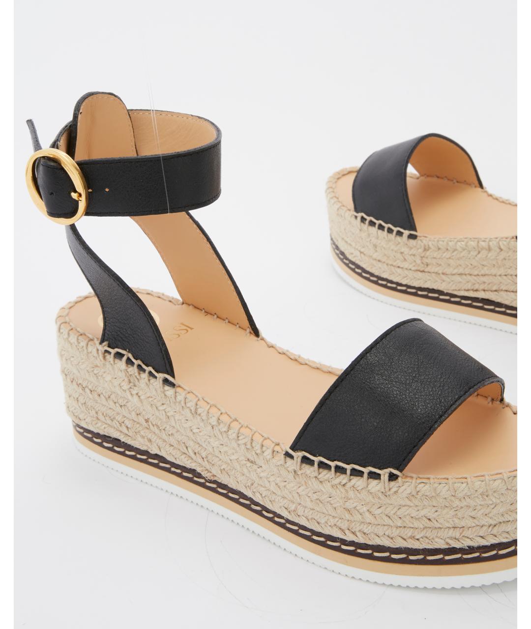 Odissì Черные кожаные босоножки, фото 3