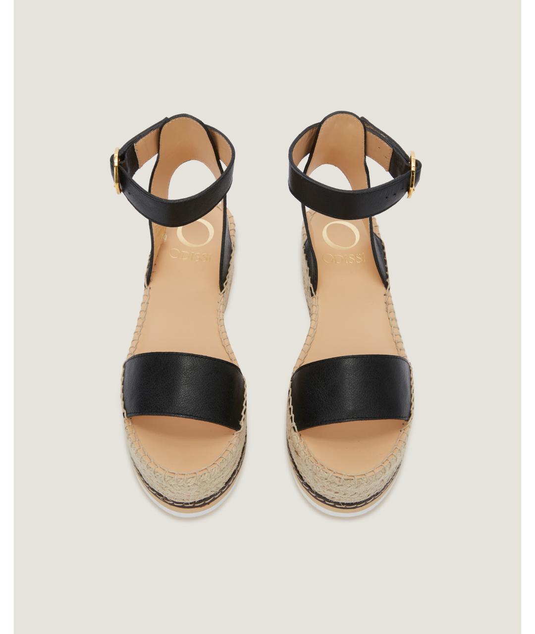Odissì Черные кожаные босоножки, фото 4
