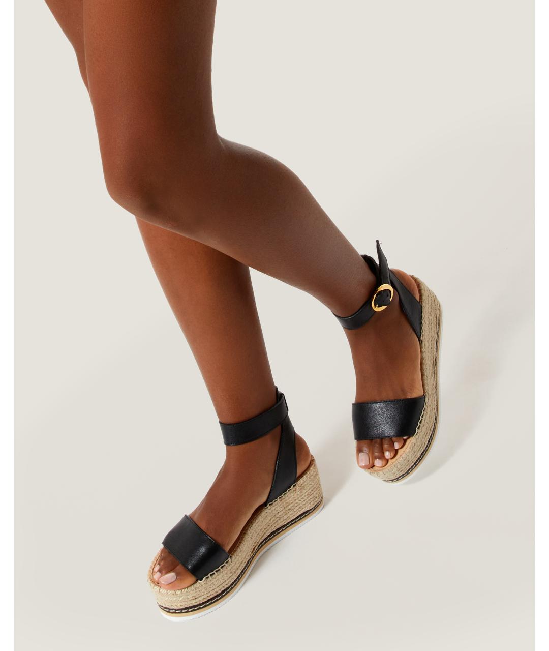 Odissì Черные кожаные босоножки, фото 5