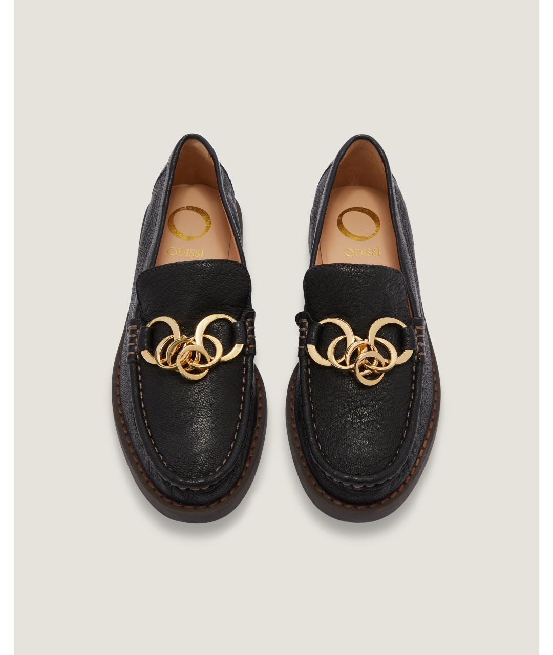 Odissì Черные кожаные лоферы, фото 4