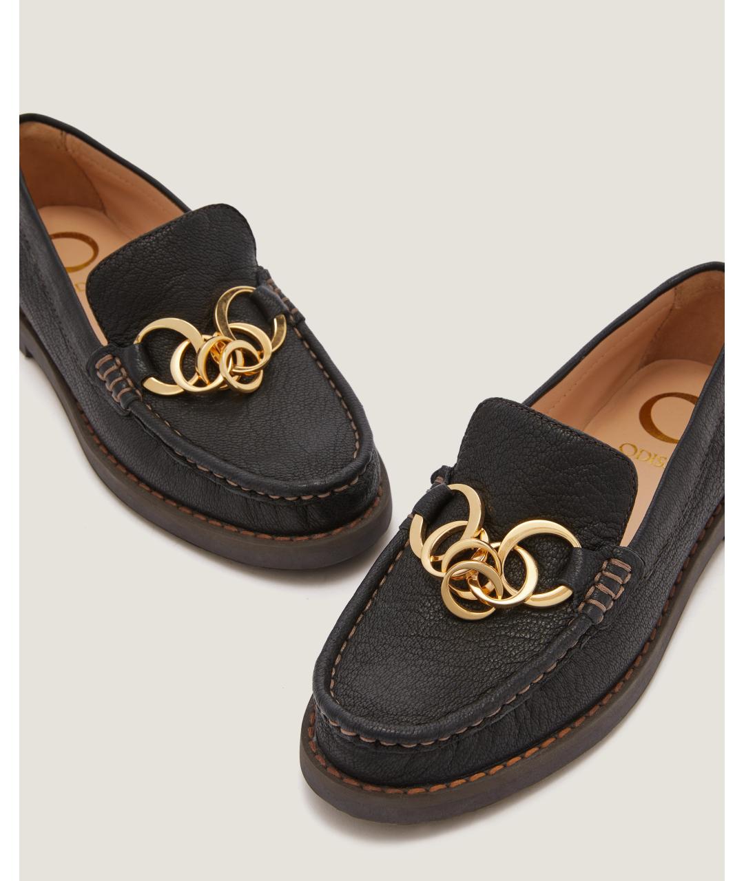 Odissì Черные кожаные лоферы, фото 3