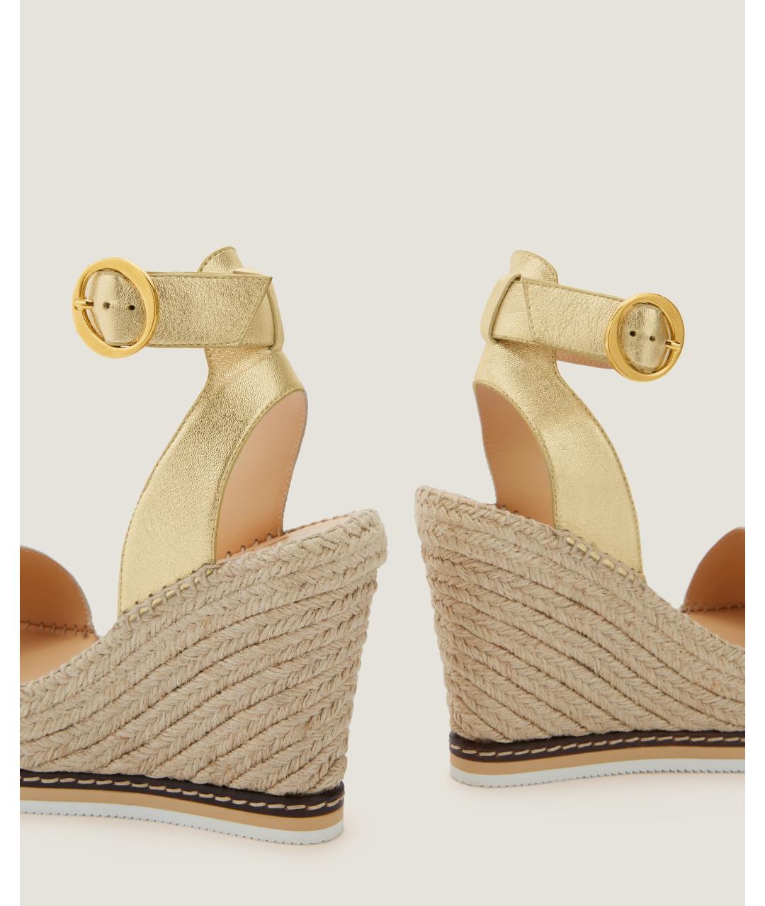 Odissì Золотые кожаные босоножки, фото 3