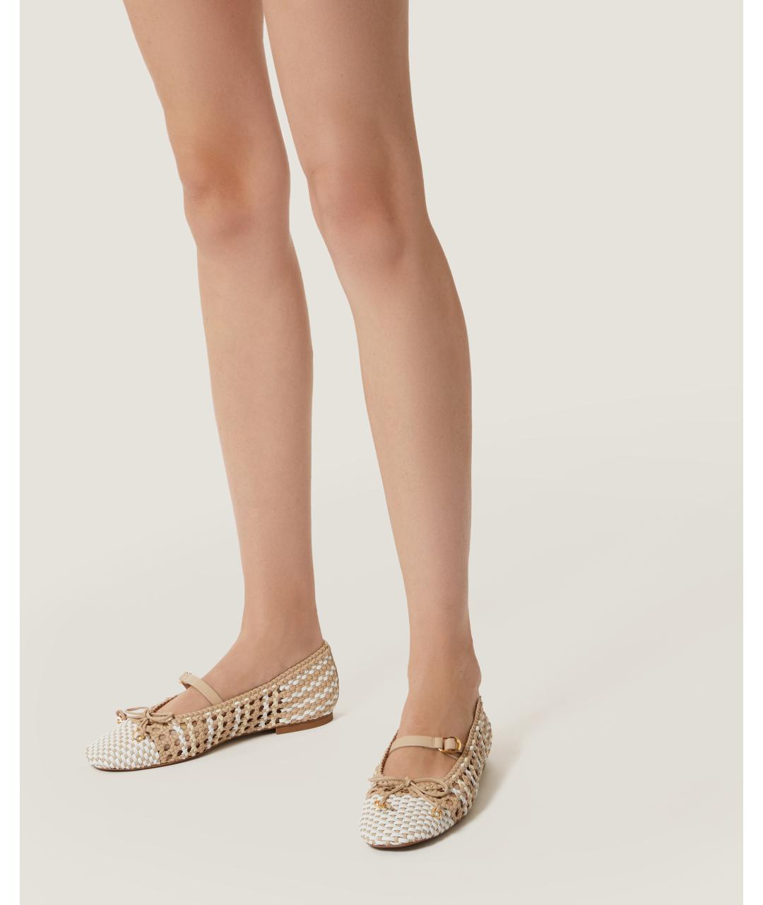 Odissì Бежевые балетки из искусственной кожи, фото 5