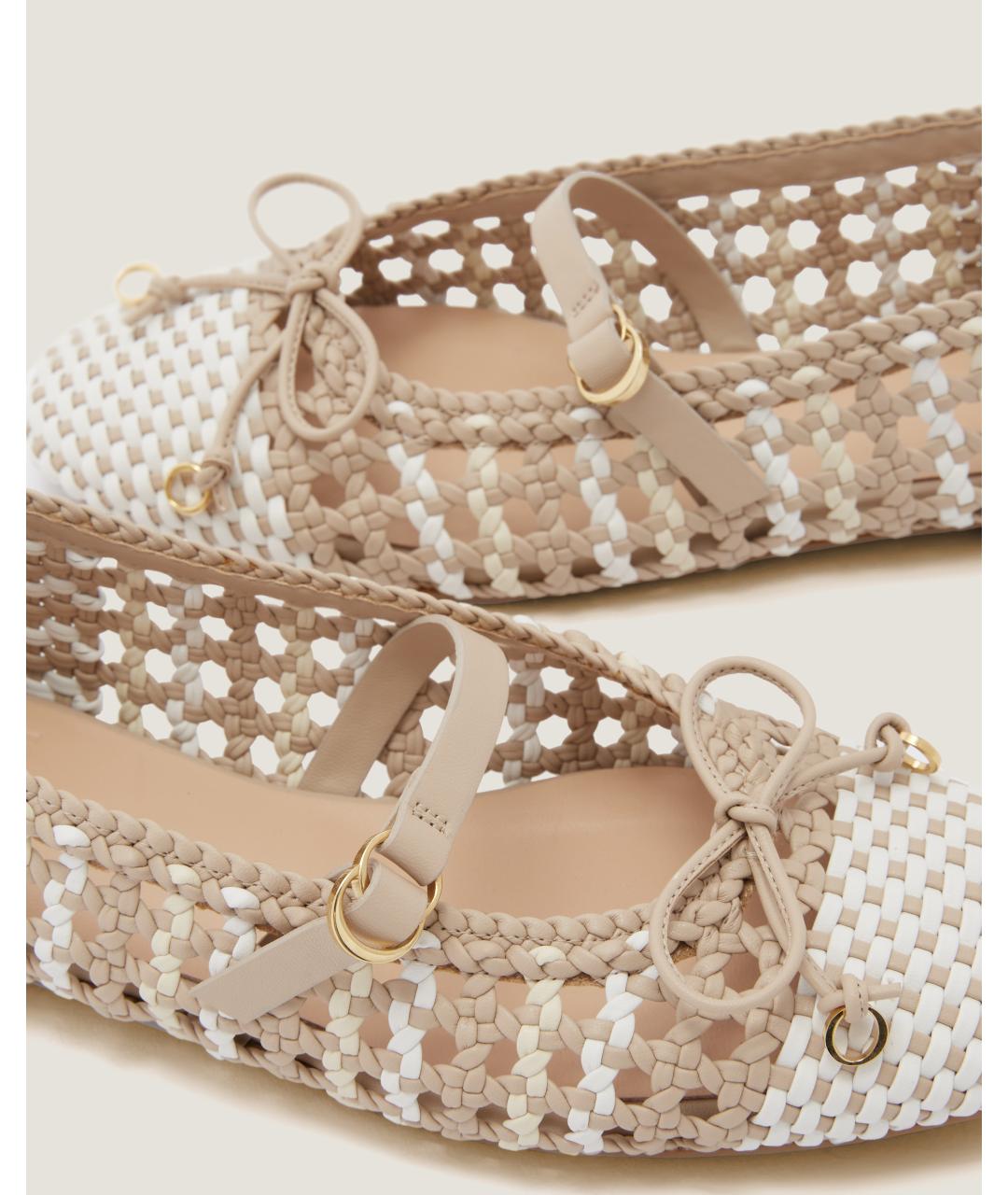 Odissì Бежевые балетки из искусственной кожи, фото 3