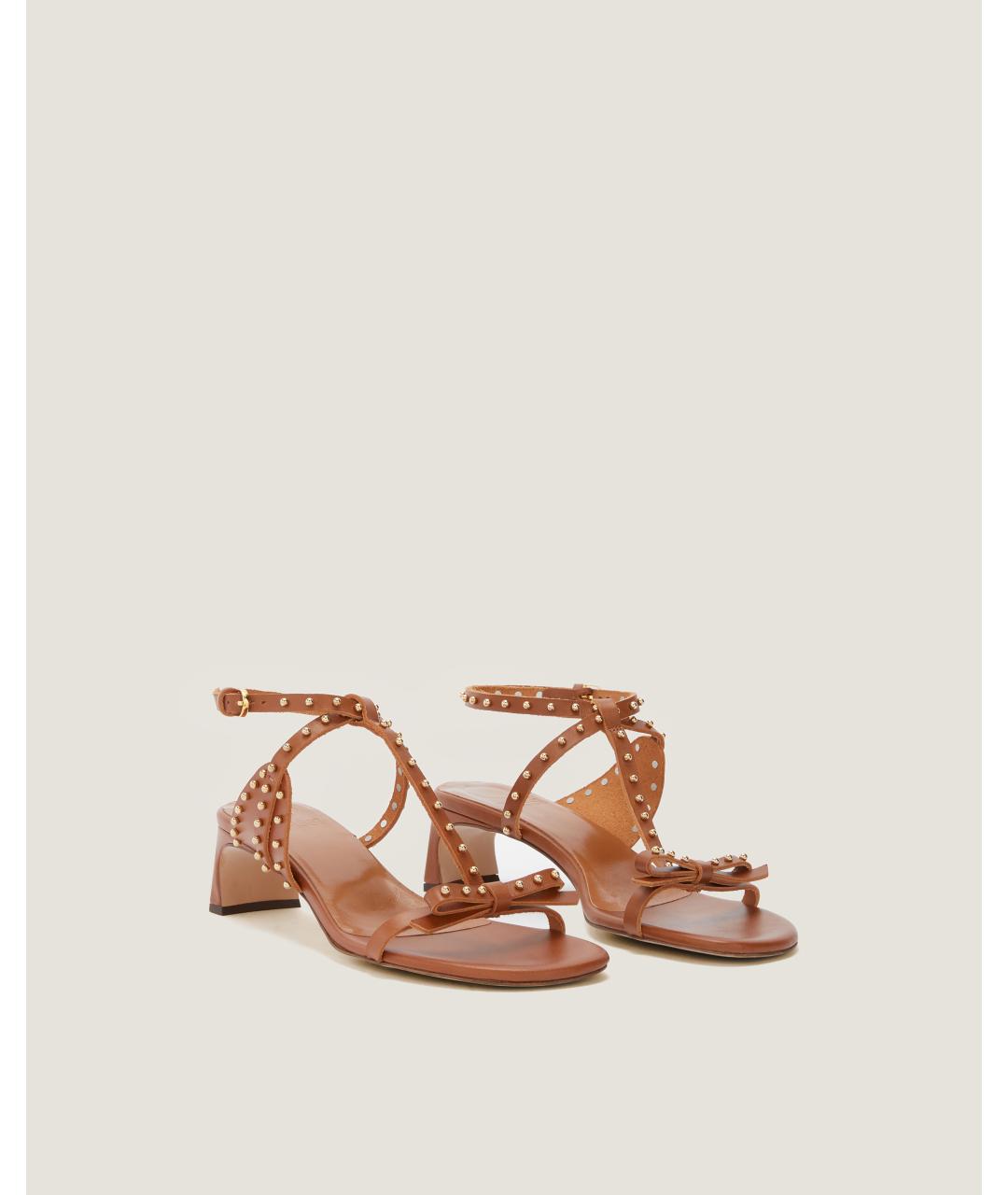 Odissì Коричневые кожаные босоножки, фото 2