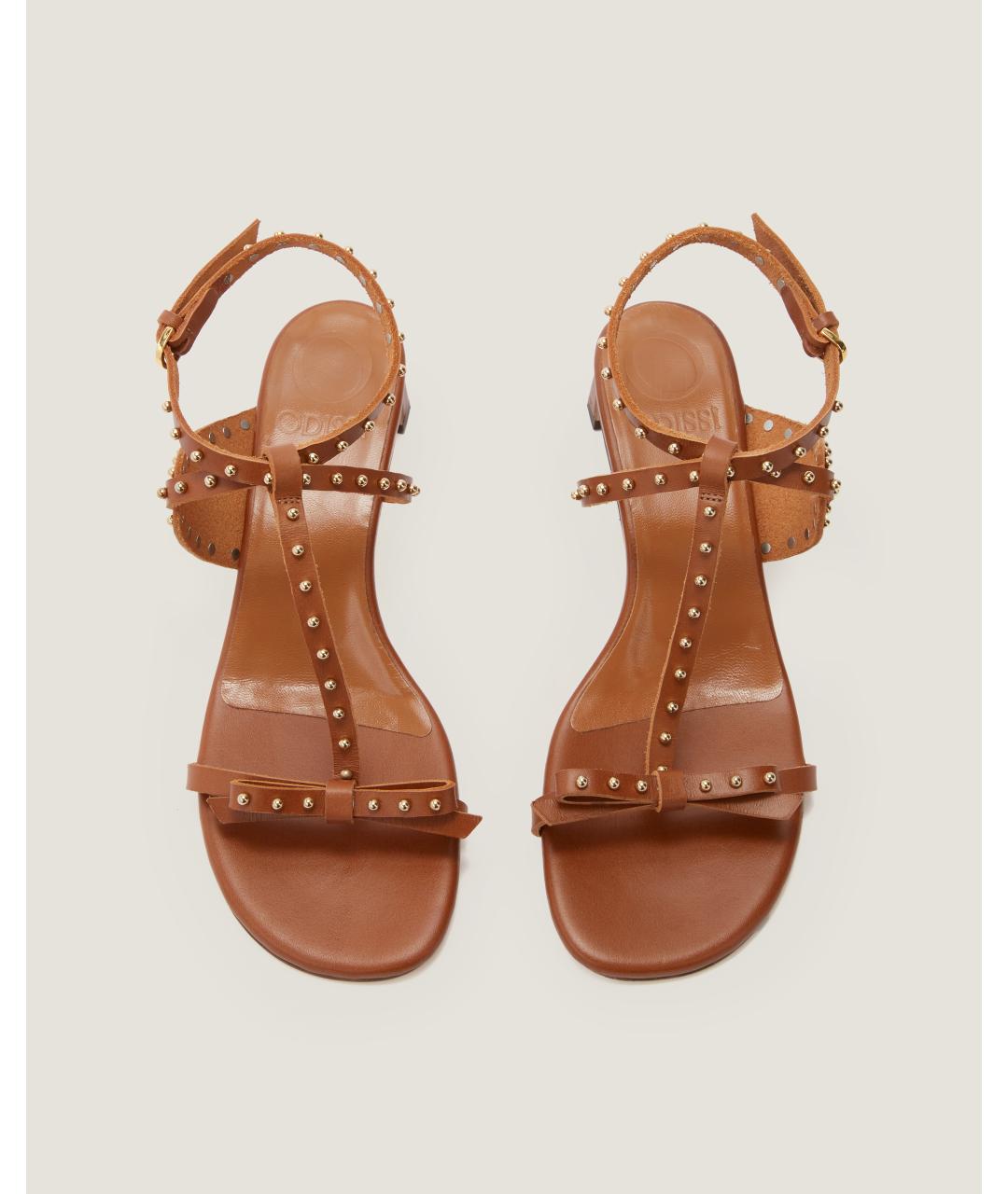Odissì Коричневые кожаные босоножки, фото 4