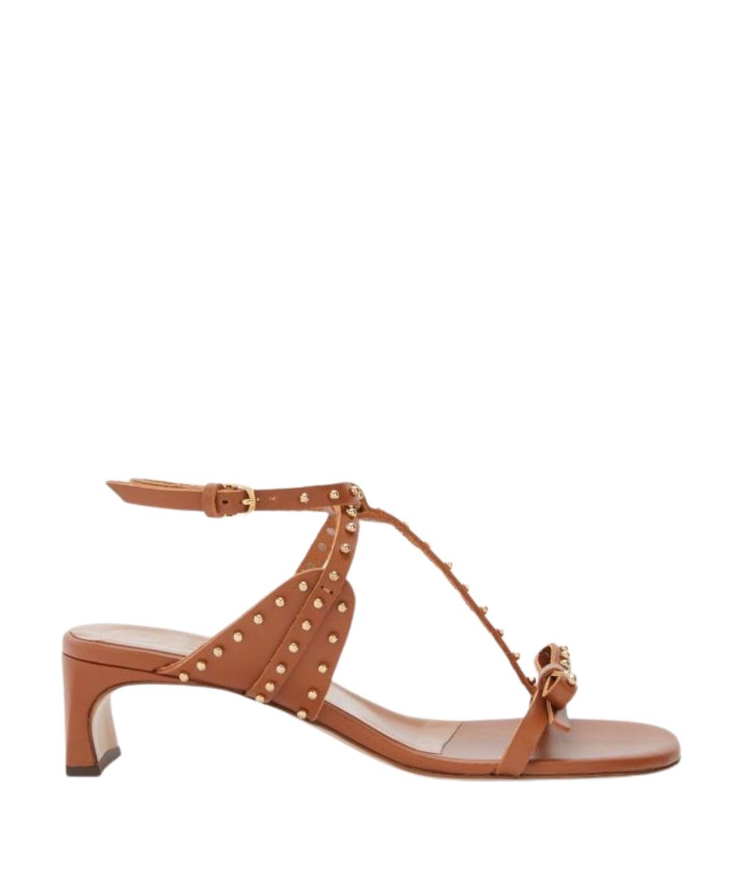 Odissì Коричневые кожаные босоножки, фото 1