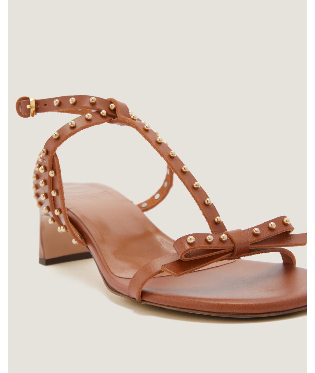 Odissì Коричневые кожаные босоножки, фото 3