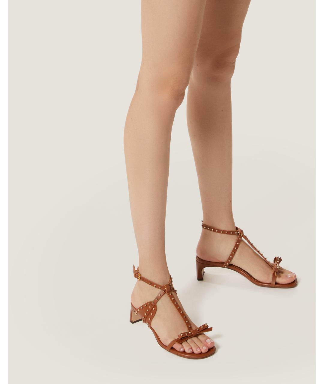 Odissì Коричневые кожаные босоножки, фото 5