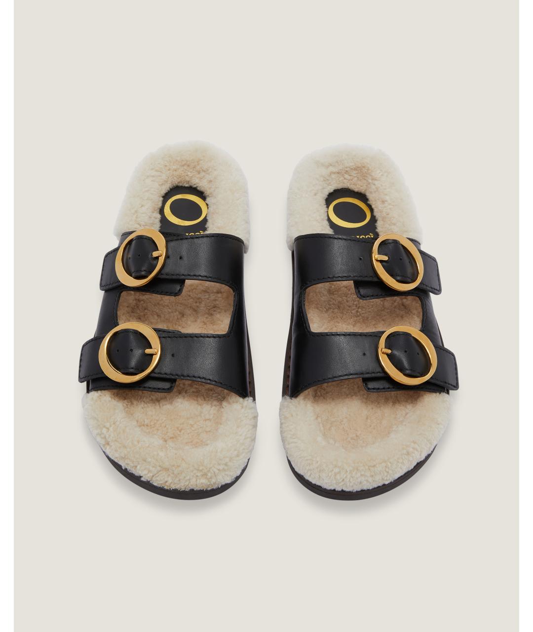 Odissì Черные кожаные шлепанцы, фото 4