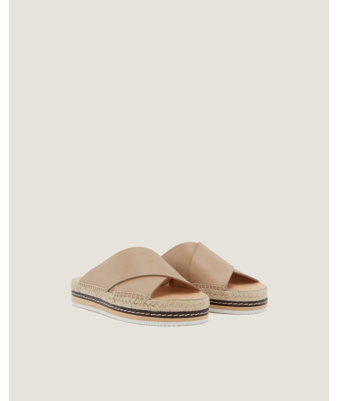 Odissì Бежевые кожаные шлепанцы, фото 2
