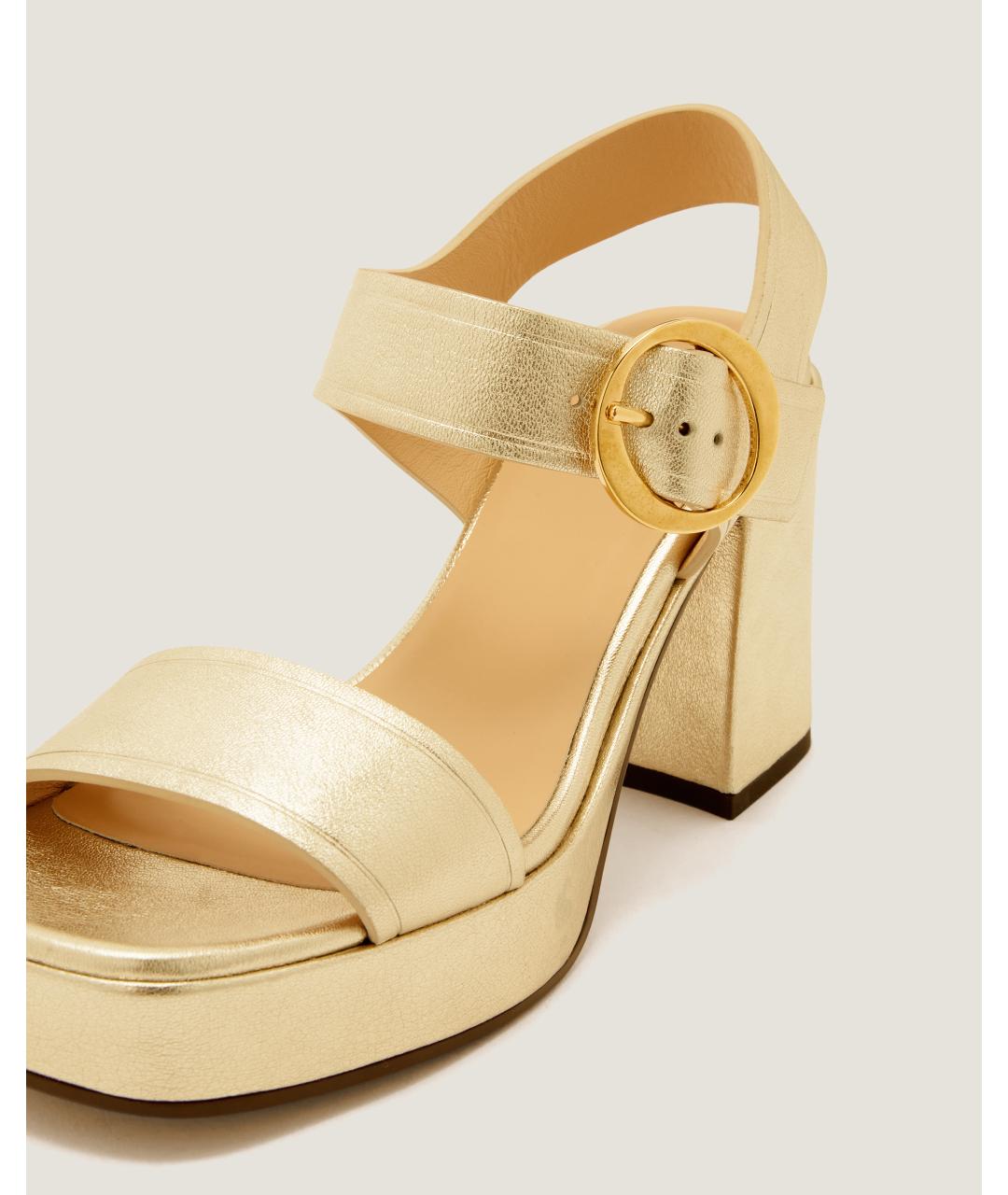 Odissì Золотые кожаные босоножки, фото 3