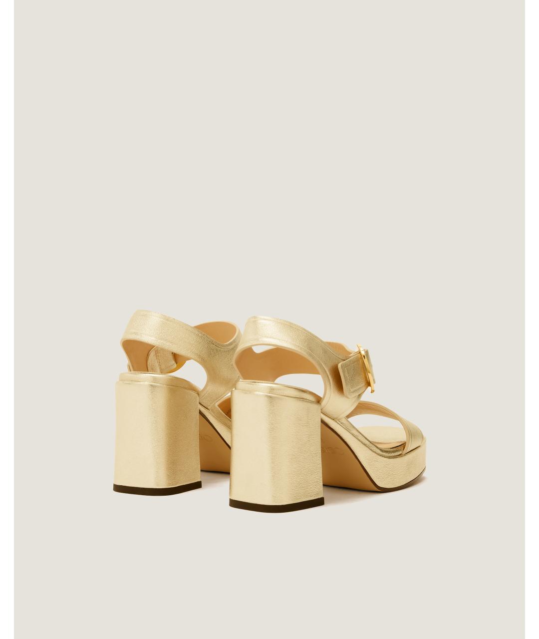 Odissì Золотые кожаные босоножки, фото 2