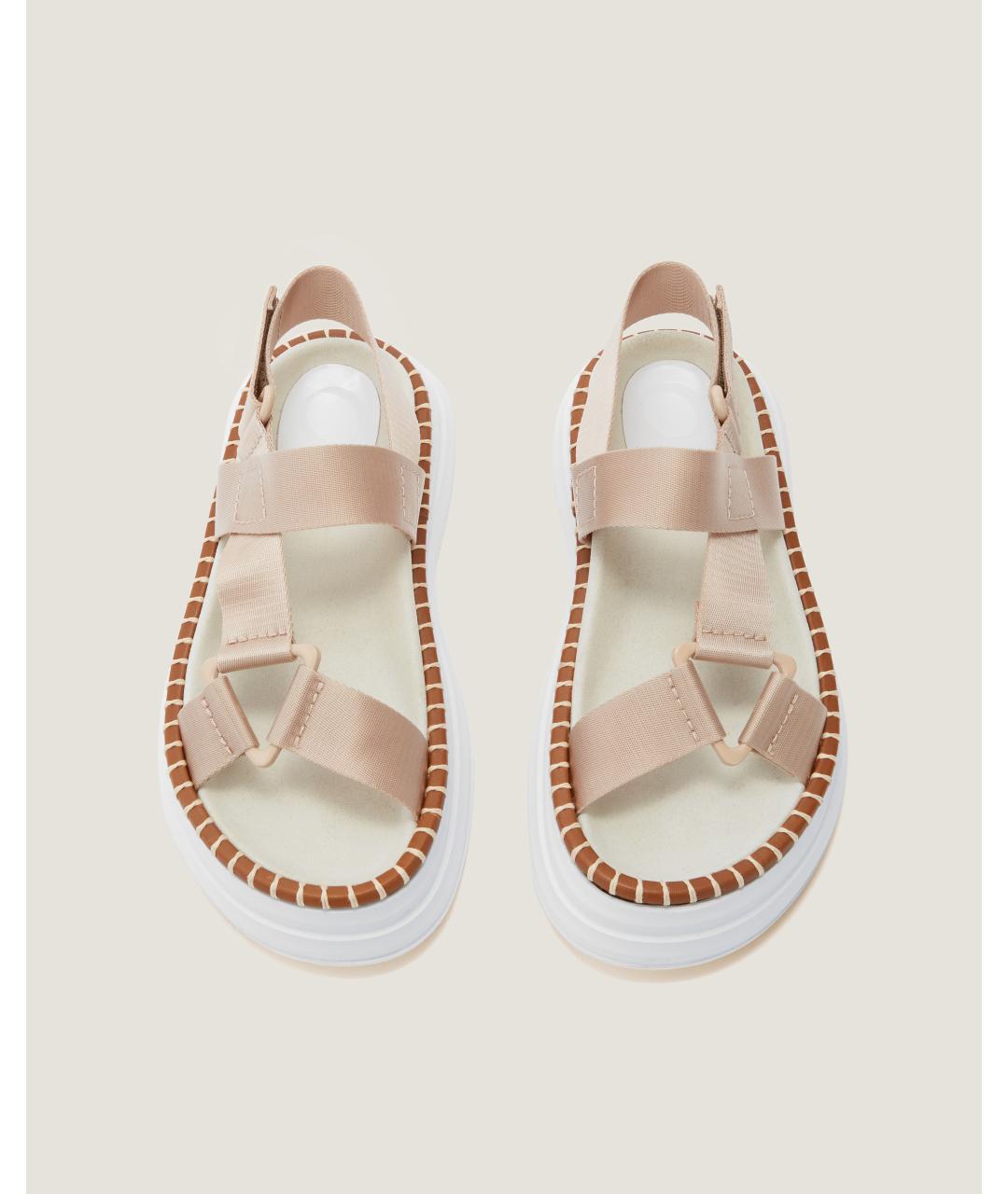 Odissì Бежевые текстильные сандалии, фото 4