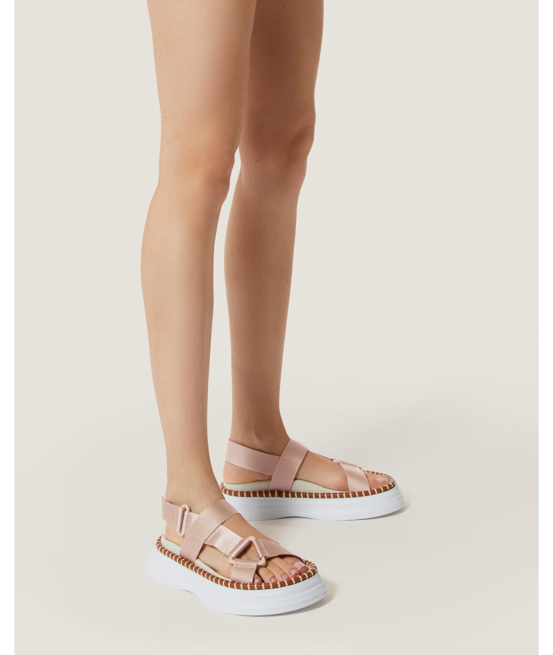 Odissì Бежевые текстильные сандалии, фото 5