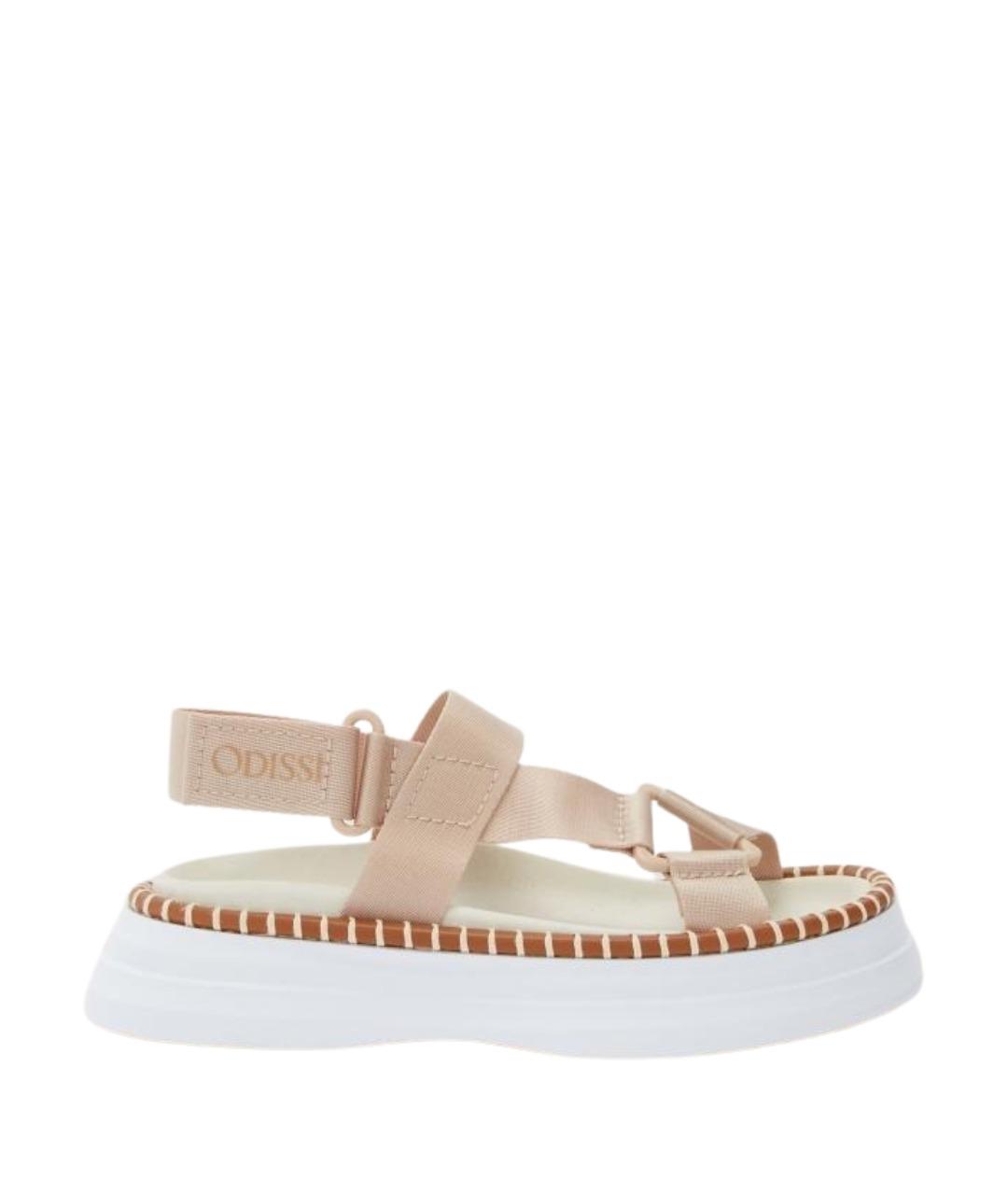 Odissì Бежевые текстильные сандалии, фото 1