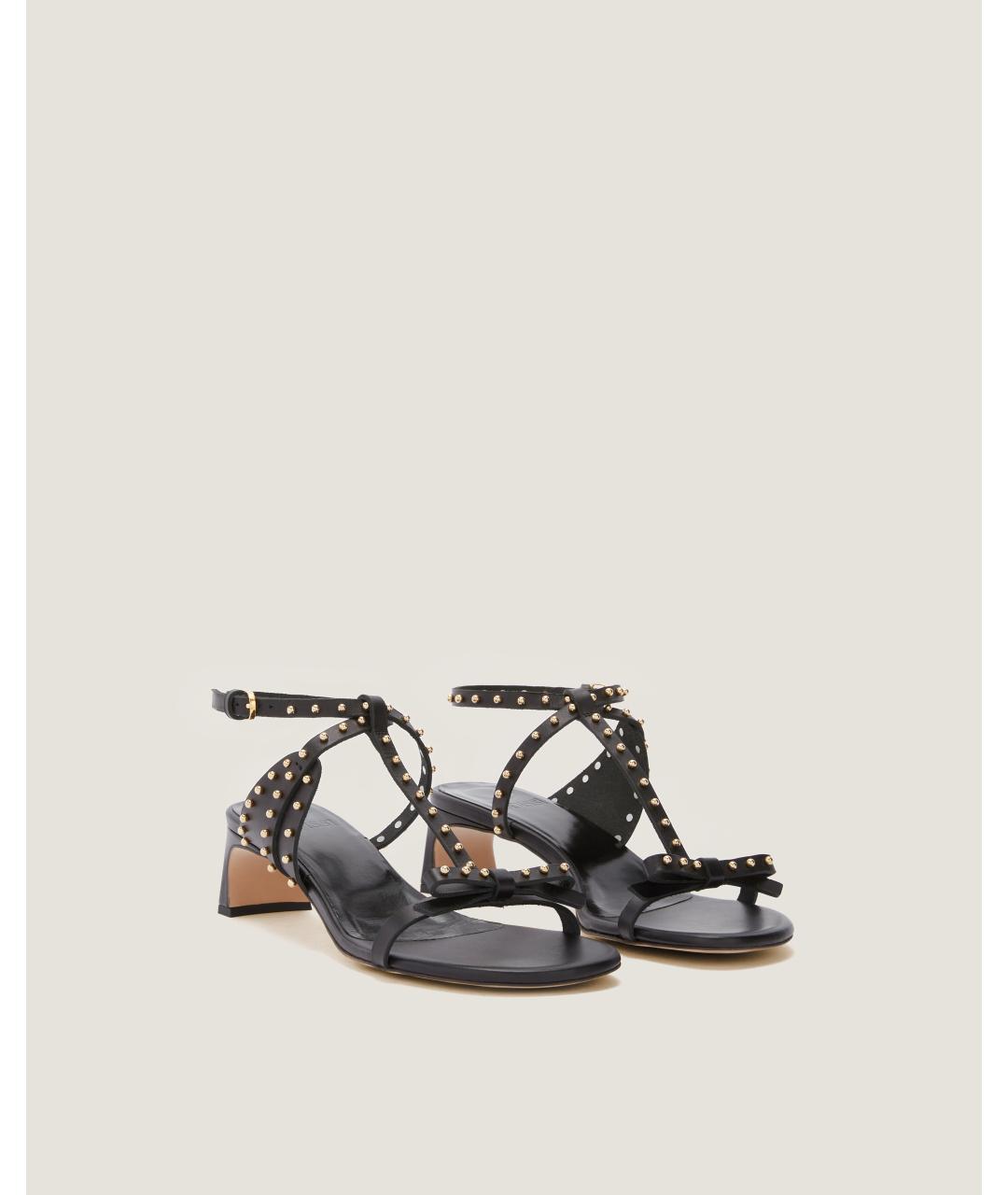 Odissì Черные кожаные босоножки, фото 2