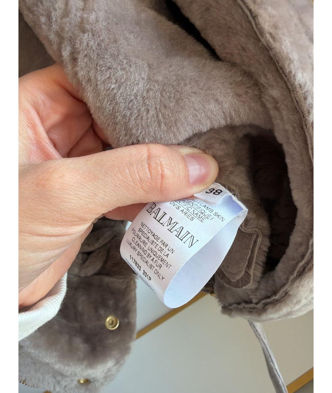 BALMAIN Антрацитовая замшевая дубленка, фото 5