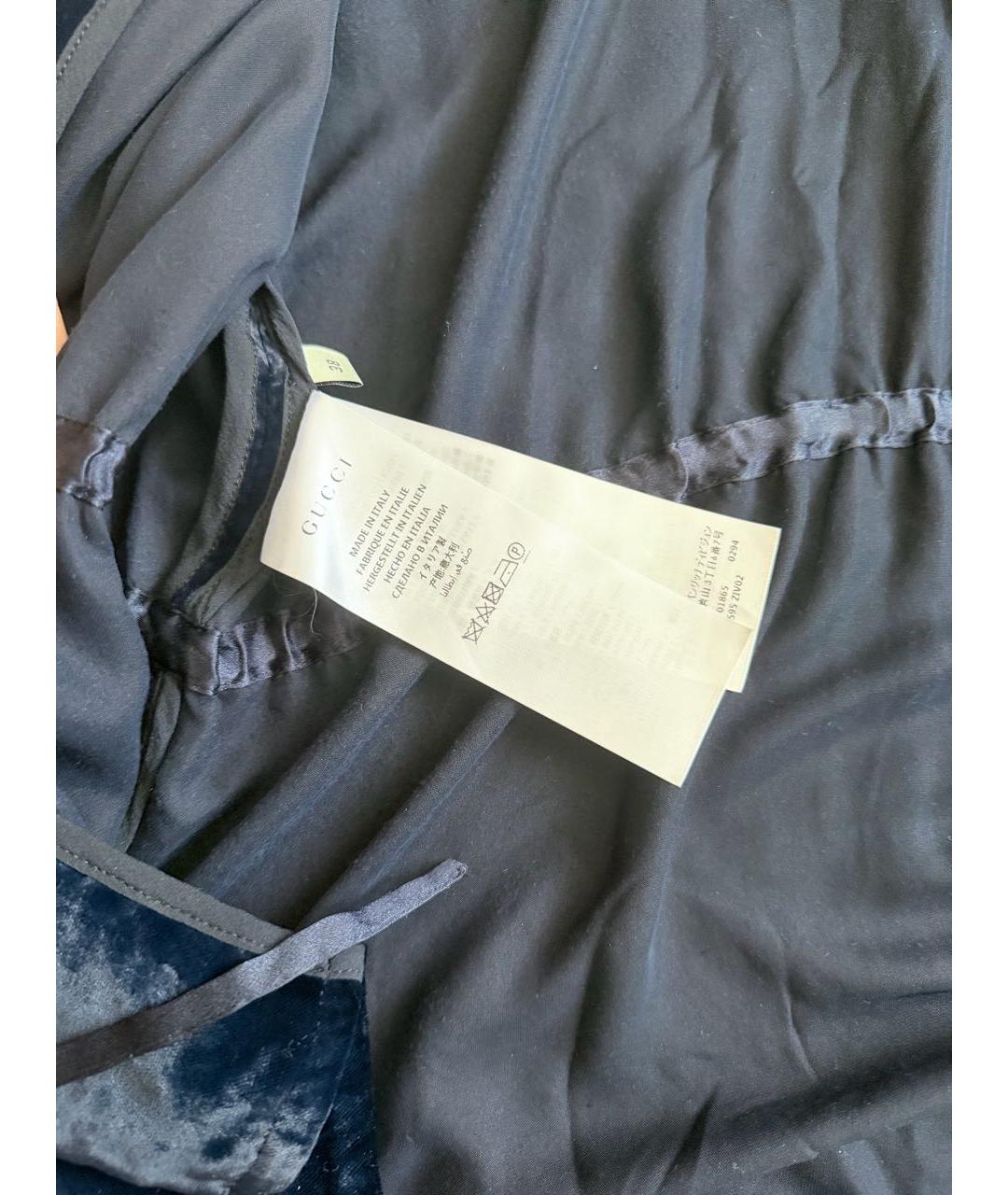 GUCCI Темно-синий бархатный костюм с брюками, фото 6