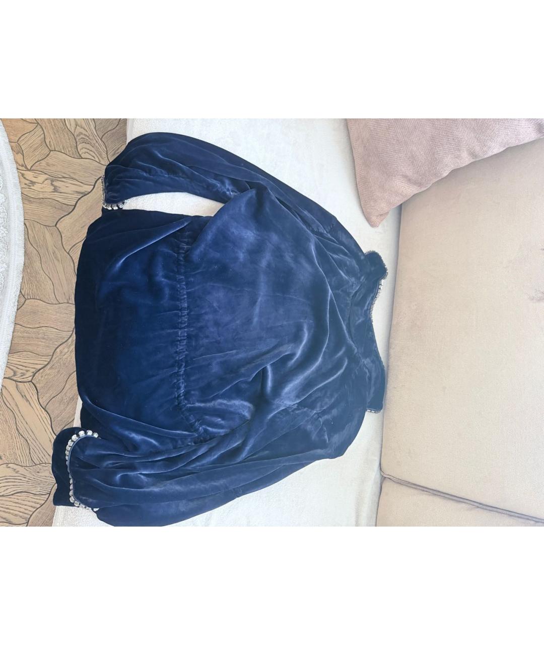 GUCCI Темно-синий бархатный костюм с брюками, фото 3