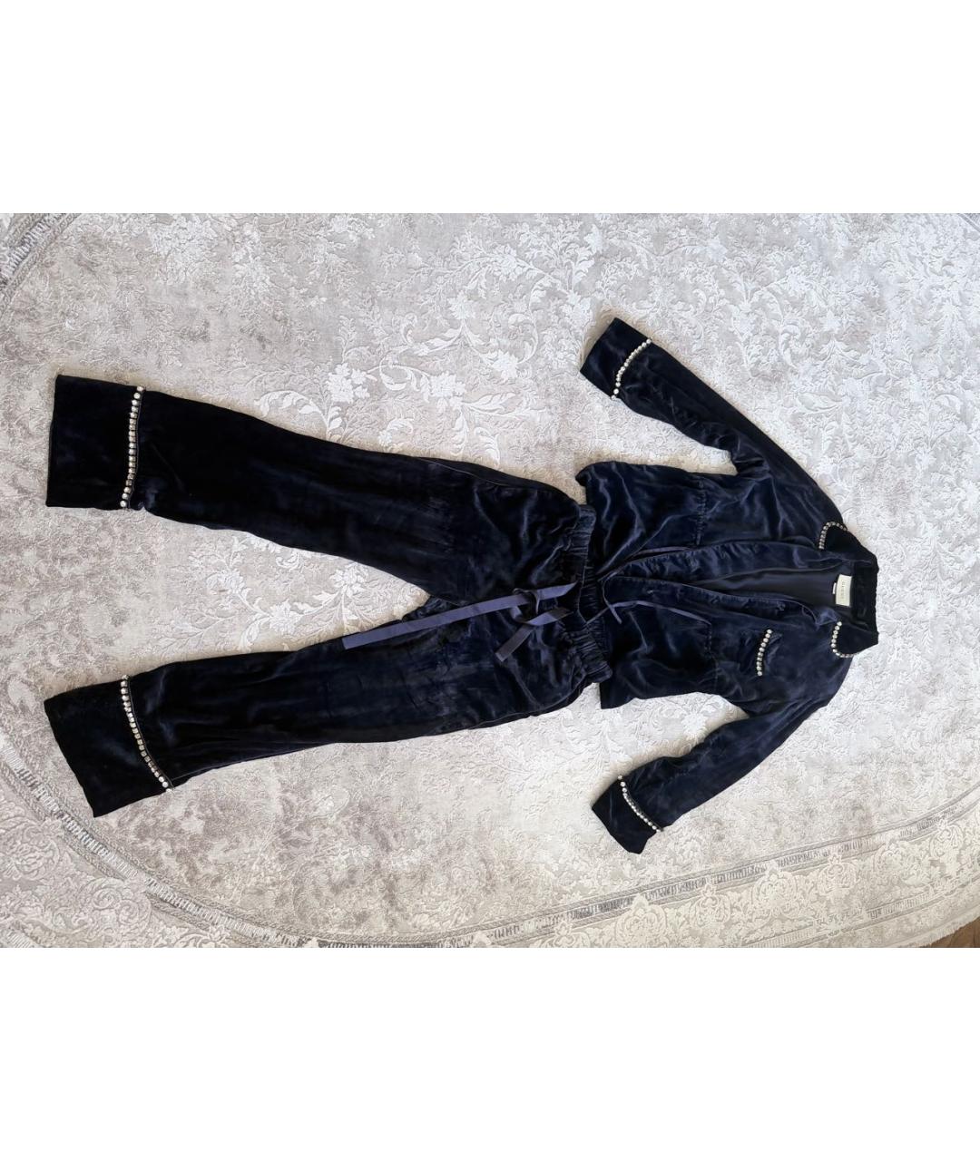 GUCCI Темно-синий бархатный костюм с брюками, фото 9