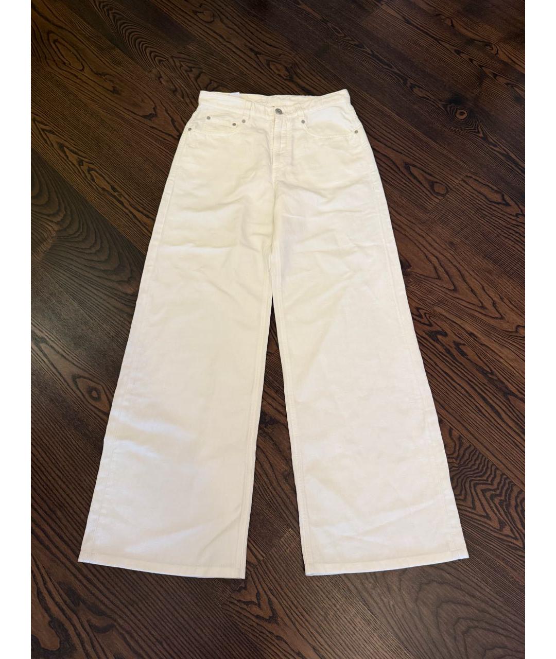 BRUNELLO CUCINELLI Белые хлопковые брюки широкие, фото 8