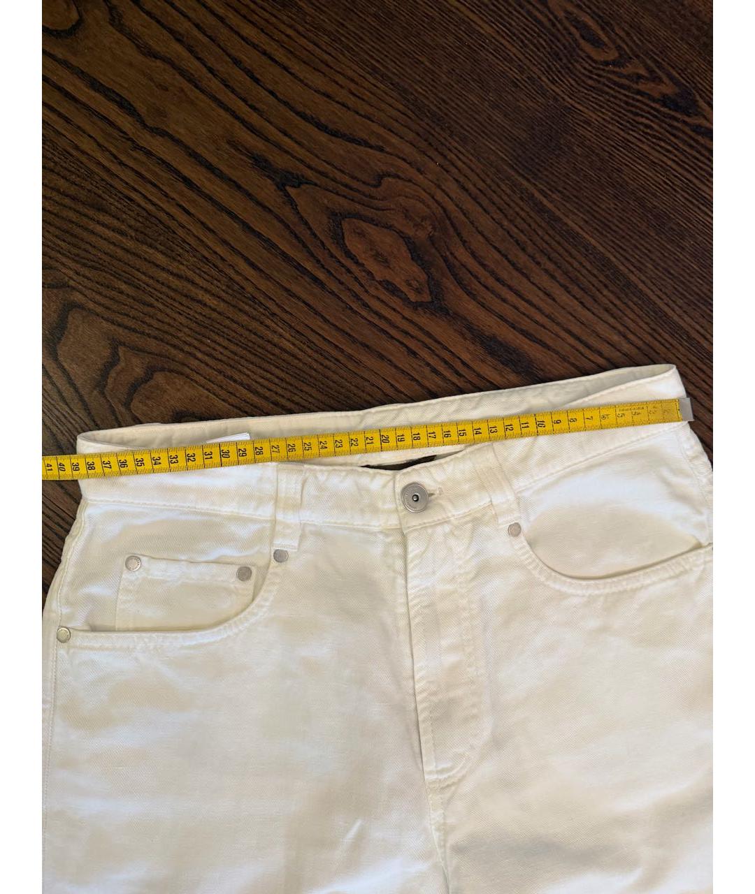BRUNELLO CUCINELLI Белые хлопковые брюки широкие, фото 6
