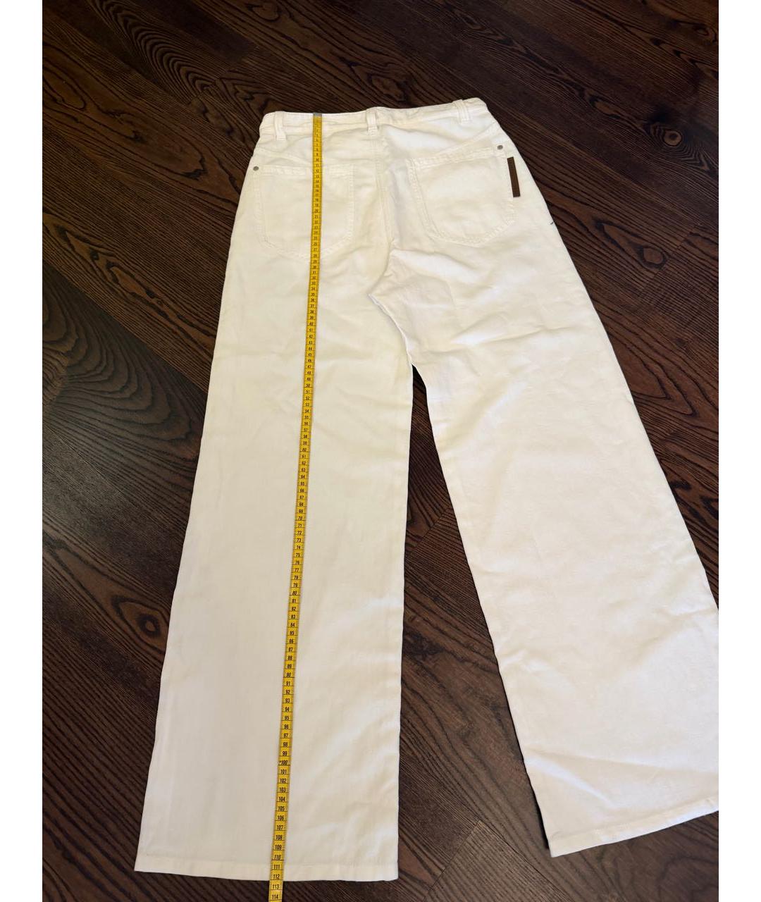 BRUNELLO CUCINELLI Белые хлопковые брюки широкие, фото 5
