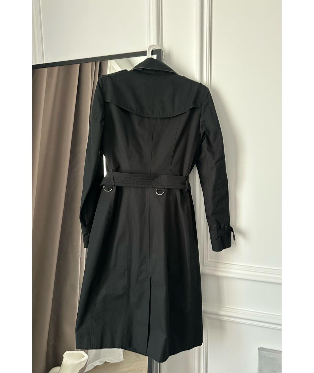 BURBERRY Черный хлопковый тренч/плащ, фото 2