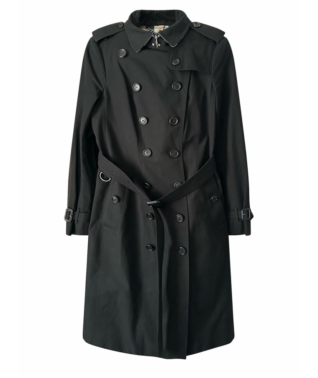 BURBERRY Черный хлопковый тренч/плащ, фото 1