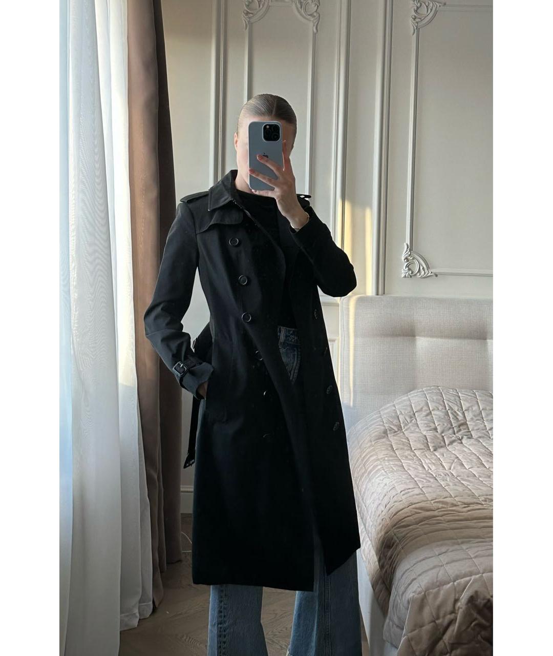 BURBERRY Черный хлопковый тренч/плащ, фото 6