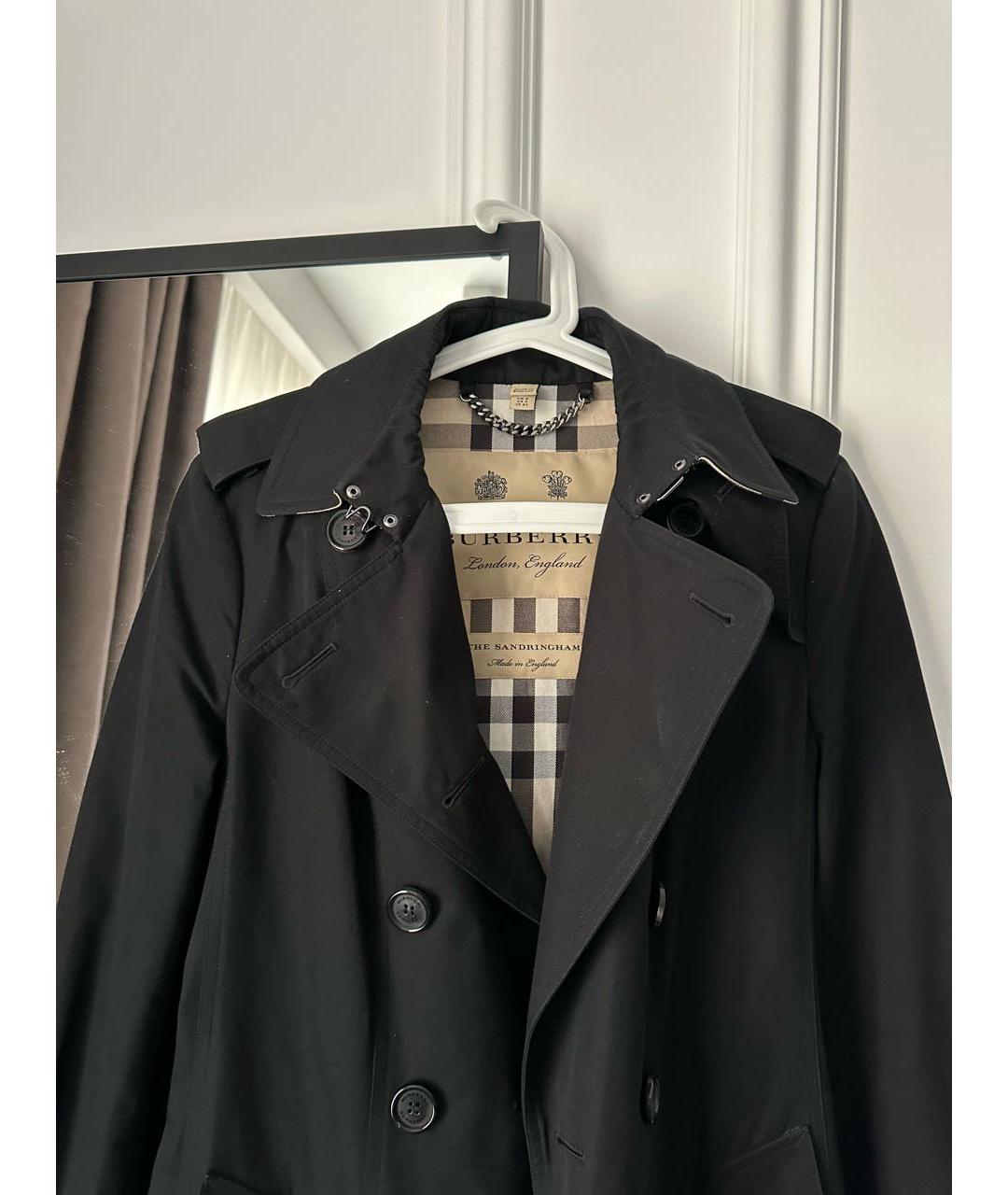 BURBERRY Черный хлопковый тренч/плащ, фото 3