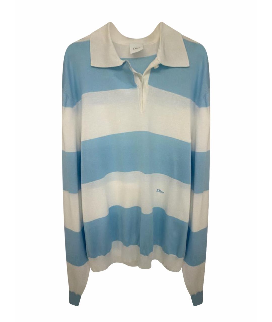 CHRISTIAN DIOR Голубой хлопковый джемпер / свитер, фото 1