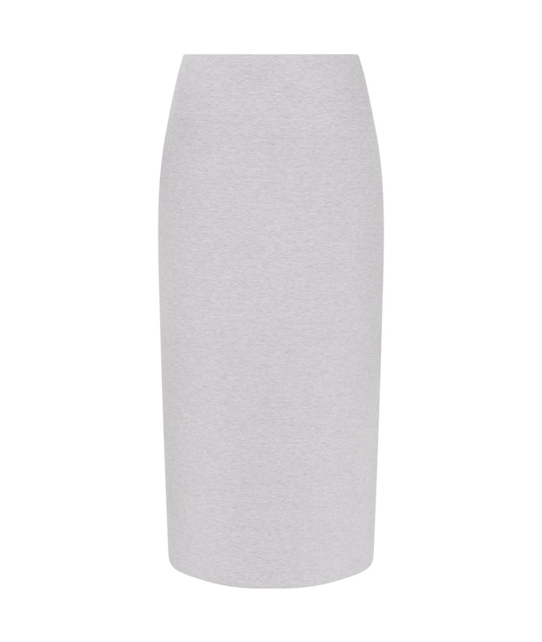 DAVID KOMA Серая хлопковая юбка миди, фото 7