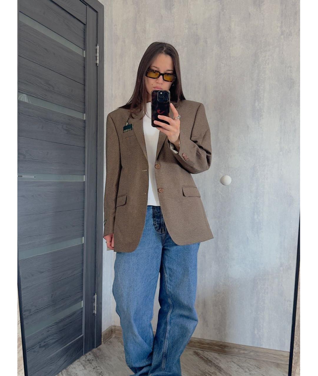 RALPH LAUREN COLLECTION Коричневый вискозный пиджак, фото 8