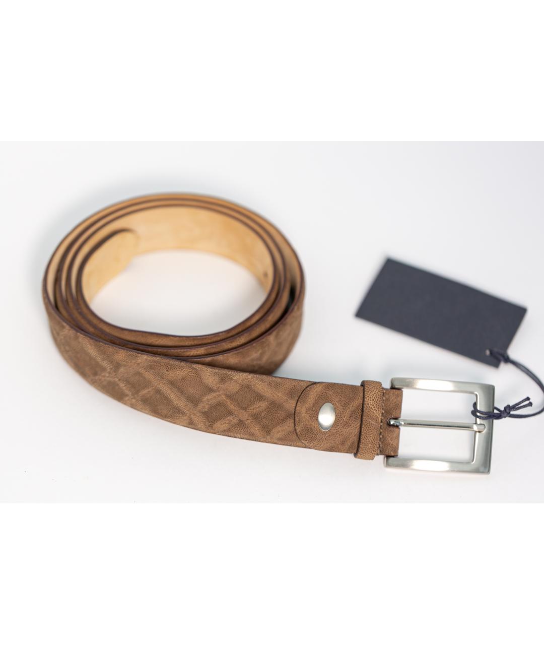 LARDINI Коричневый ремень из экзотической кожи, фото 7