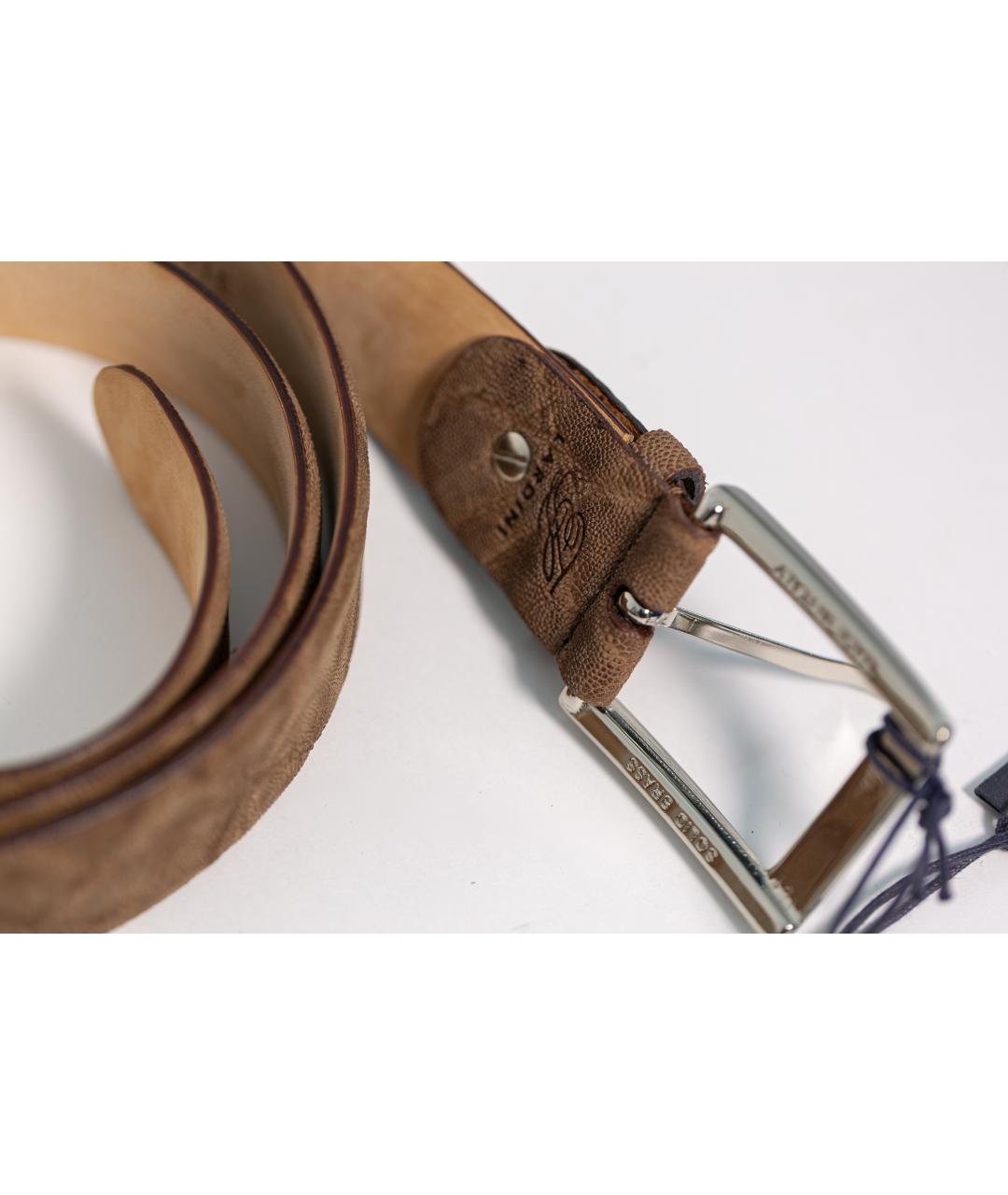 LARDINI Коричневый ремень из экзотической кожи, фото 4