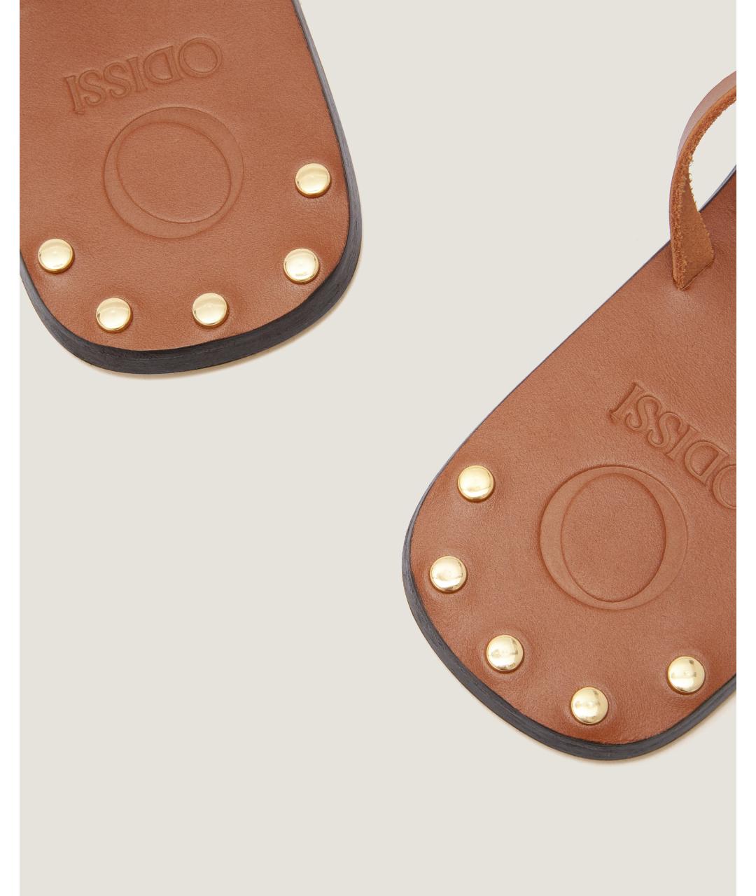 Odissì Коричневые кожаные сандалии, фото 3