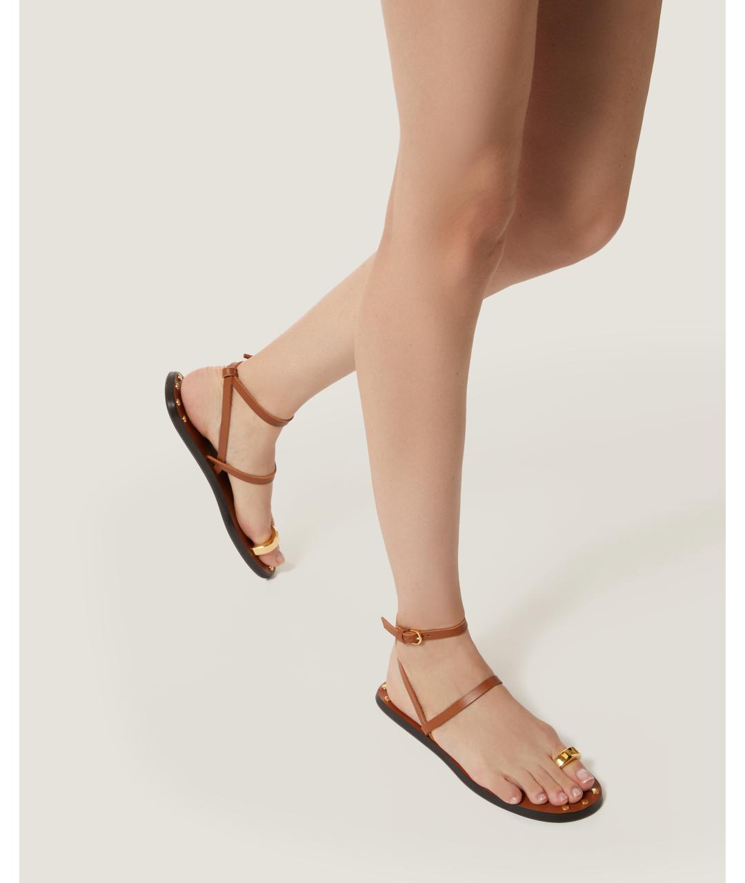 Odissì Коричневые кожаные сандалии, фото 5