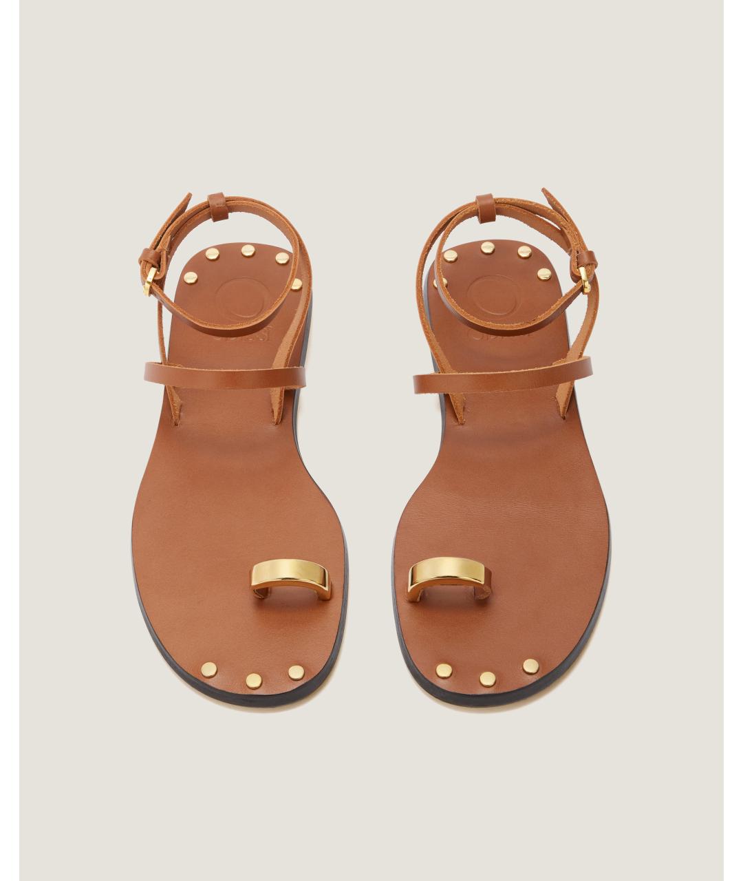 Odissì Коричневые кожаные сандалии, фото 4