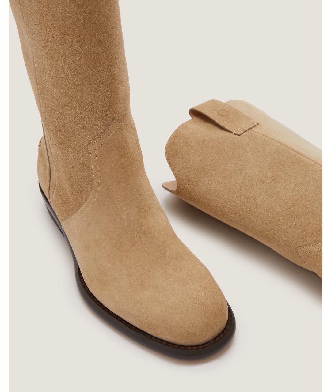 Odissì Бежевые кожаные сапоги, фото 3